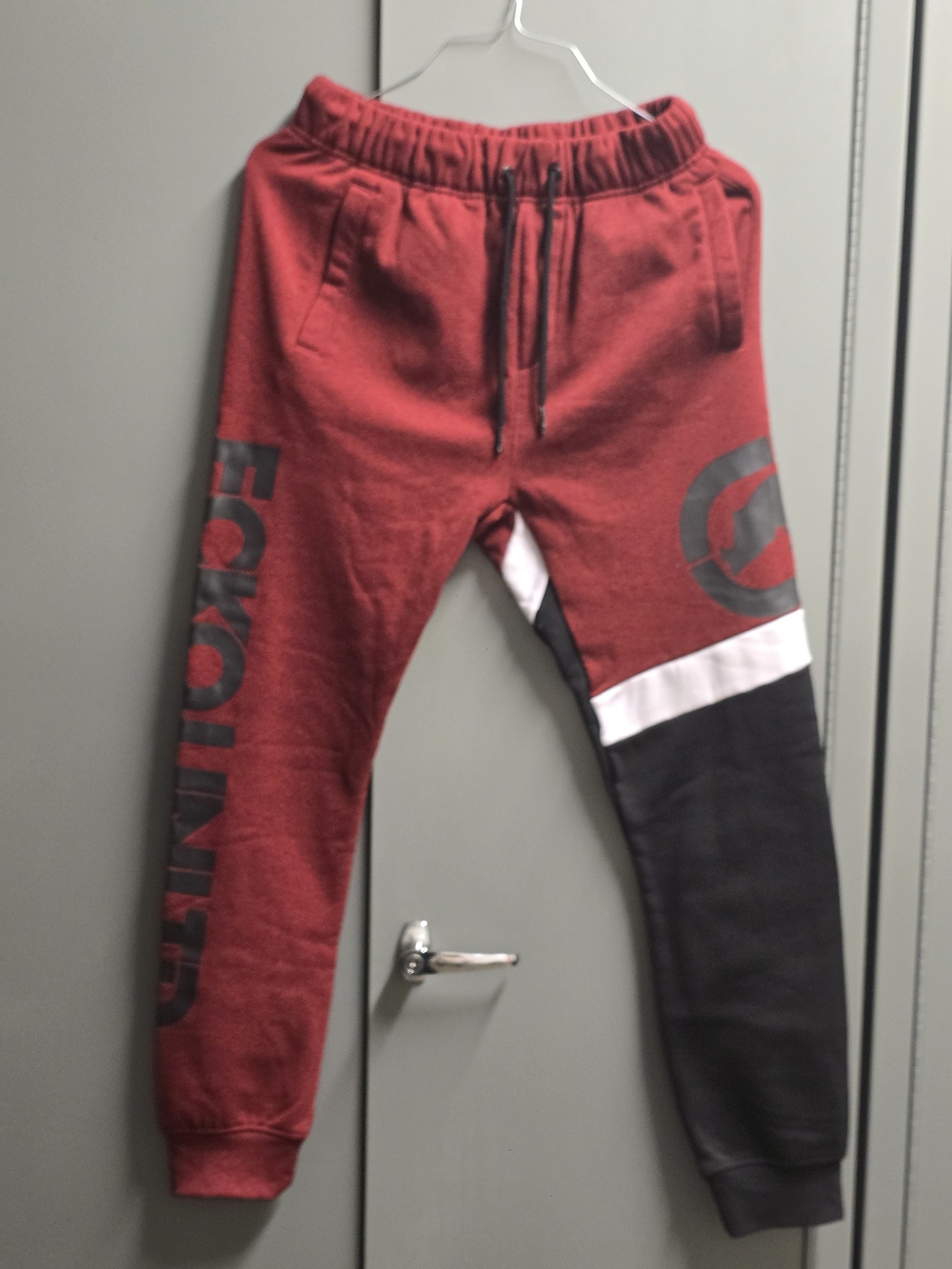 Ecko Unlimited Red & Black Colorblock Men's Joggers